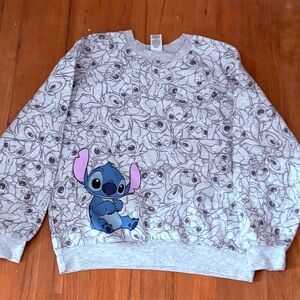 👽 Grey Stitch Graphic Sweatshirt - Disney Character Top 👽